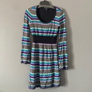 Boho Retro 70s Inspired Knit Dress INC International Concepts Y2K Indie Bohemian